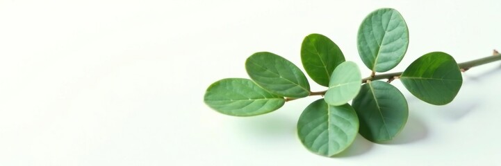 Fototapeta premium bunch of eucalyptus leaves on white background, eucalyptus, greens