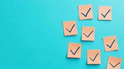 Check mark infographics concept. Time Management Sticky Note Infographic for Increased Productivity and Efficiency