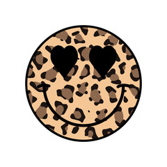Colorful Animal print texture smiley face vector
