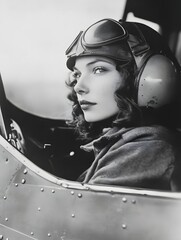 portrait of a young female pilot