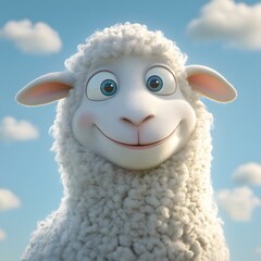 Cartoonishly rendered sheep
