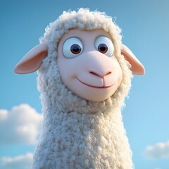 Cartoonishly rendered sheep