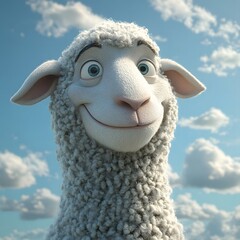 Cartoonishly rendered sheep