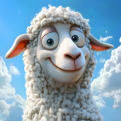 Cartoonishly rendered sheep