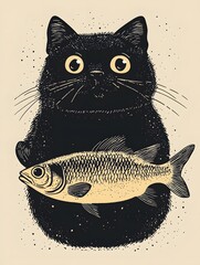cat and fish