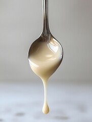 condensed milk dripping from spoon