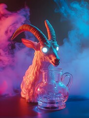 Fantasy concept art of a mystical goat