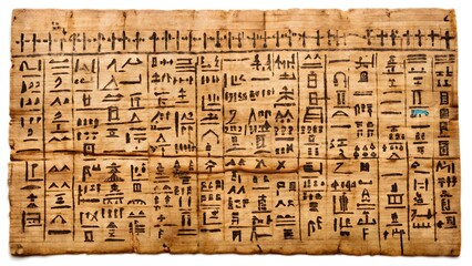 Fototapeta premium Ancient Egyptian Hieroglyphic Inscription on Papyrus