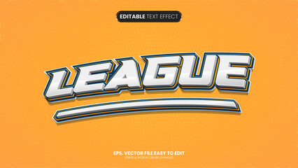 League editable text effect, classic sports text style