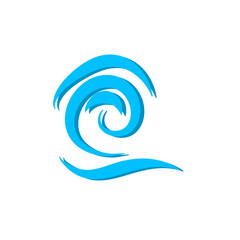 Naklejka premium Water wave icons in black 