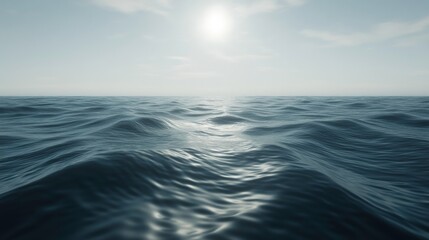 Obraz premium Tranquil Waters with Gentle Ripples Under Clear Sky