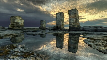 Twilight Reflections on Textured Surfaces