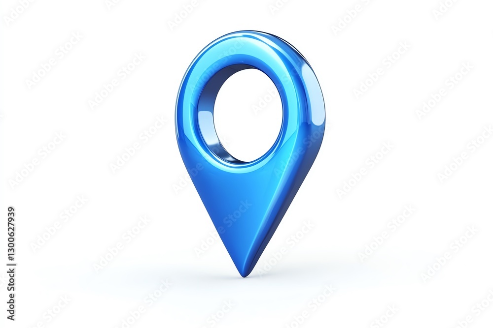 Poster blue pointer pin location navigation gps search map marker sign icon or symbol website element conce