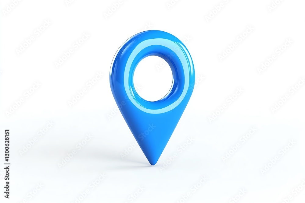 Fototapete Blue pointer pin location navigation gps search map marker sign  icon or symbol website element concept illustration on white background 3D rendering