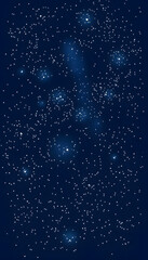 Dark Blue Space, doodle art. with white shades