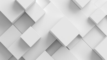 Obraz premium Abstract White Cubes 3D Render: Geometric Pattern Background