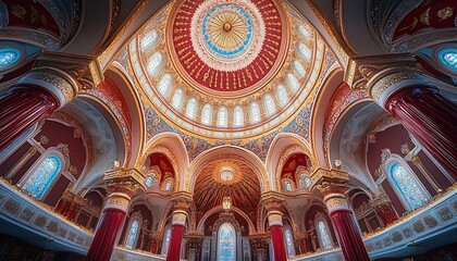 Obraz premium Ornate Cathedral Dome, Interior, Architecture