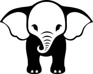 Fototapeta premium Elephant | Minimalist and Simple Silhouette - Vector illustration