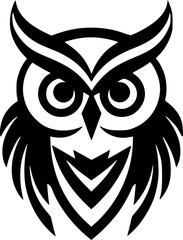 Fototapeta premium Owl | Black and White Vector illustration