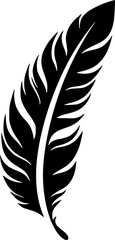 Obraz premium Feather | Black and White Vector illustration