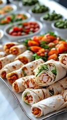 Fototapeta premium Chicken wraps buffet table display