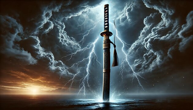 雷を放つ日本刀｜Japanese Katana Emitting Lightning