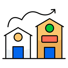 A premium design icon of real estate value