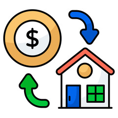 Trendy vector design of home payment