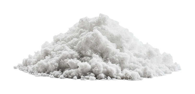 Pile of white salt for culinary use in cooking, seasoning, and food preparation during daily meals or special events, cut out