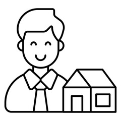 A flat design icon estate agent