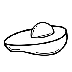 Avocado cartoon line illustration