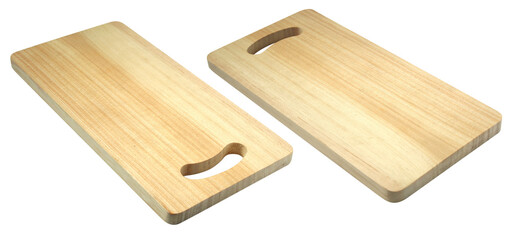 wooden cutting board set, white isolated background