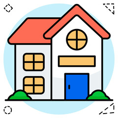 Editable design icon of bungalow