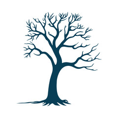 Flat design family tree silhouette