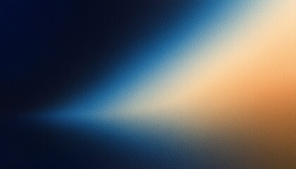 Obraz premium Dark blue beige grainy gradient background glowing light dark backdrop, noise texture effect banner header poster design