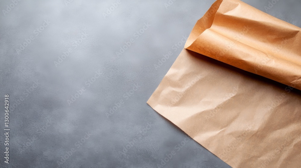 Poster close-up view of textured parchment paper in warm beige on a neutral background highlights natural f