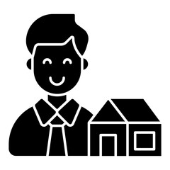 A flat design icon estate agent