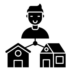 A flat design icon estate agent