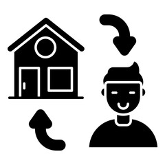 A flat design icon estate agent