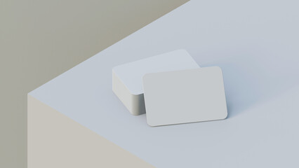 Business cards mockup on white background. Blank cards mock up template. Blank cards for business, gift, debit or credit card presentation. Round corner cards for mock up.
Branding identity mock up.