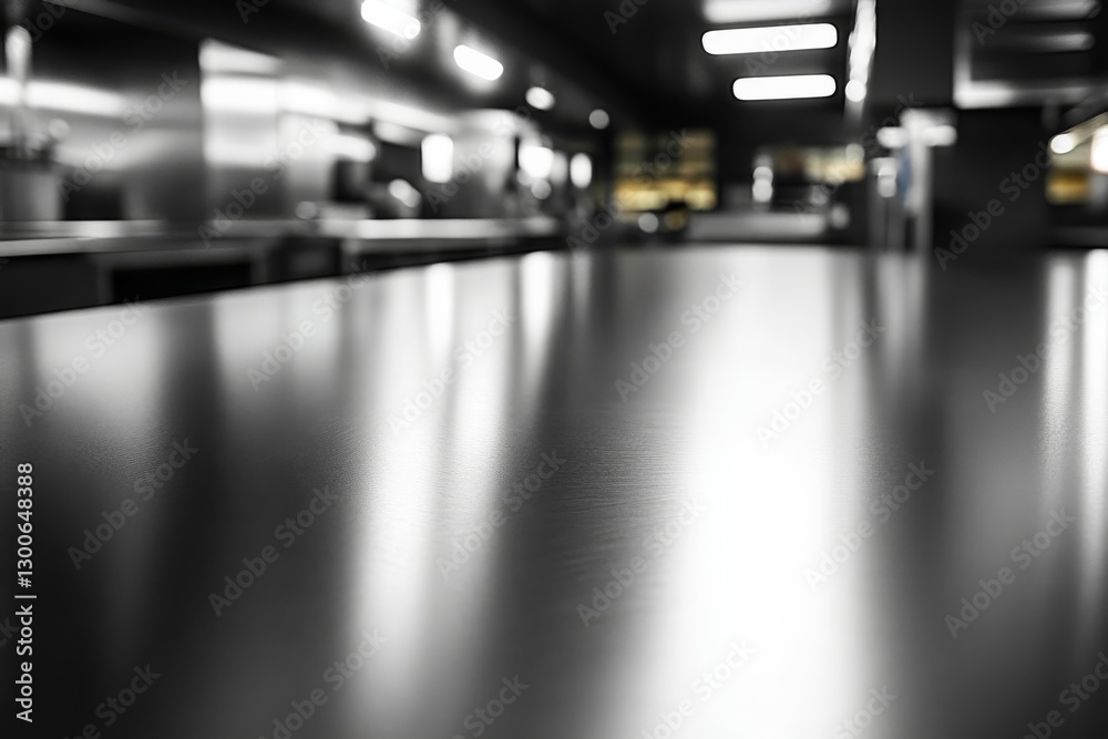 Leinwandbilder single polished metal panel features a small dent, reflecting soft ambient light, emphasizing indust