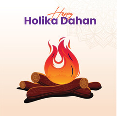 This image portrays the symbolic Holika Dahan ceremony, representing the power of faith and positivity during the Holi festival. The mother and child sitting near the fire reflect the nurturing aspect