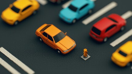 Car collision at intersection realistic model scene urban environment gigapixel quality bird's eye view
