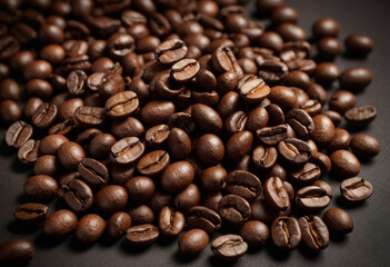 Obraz premium Angular view of coffee beans on the Indonesian table