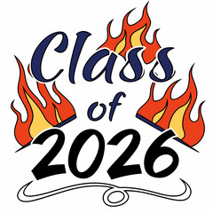 Class of 2027 Modern Rainbow Effect Letterin