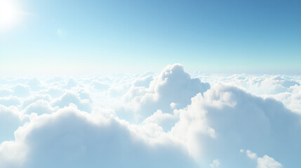 Tranquil Sky with Soft, Fluffy White Clouds Scattered Across a Clear Blue Expanse, Evoking Calm and a Sense of Freedom.
