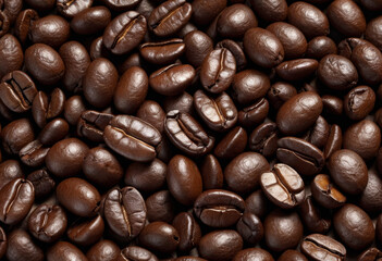 Obraz premium Full frame of roasted coffee beans in Indonesia