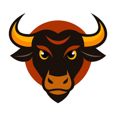 African Buffalo head mascot logo design vector