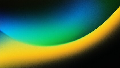 Grainy gradient background, noise texture glowing blue green yellow gradient shape, black abstract banner header poster backdrop design