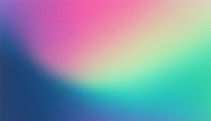 Obraz premium Grainy gradient background, pastel blue pink purple green noise texture banner, header cover poster backdrop design
